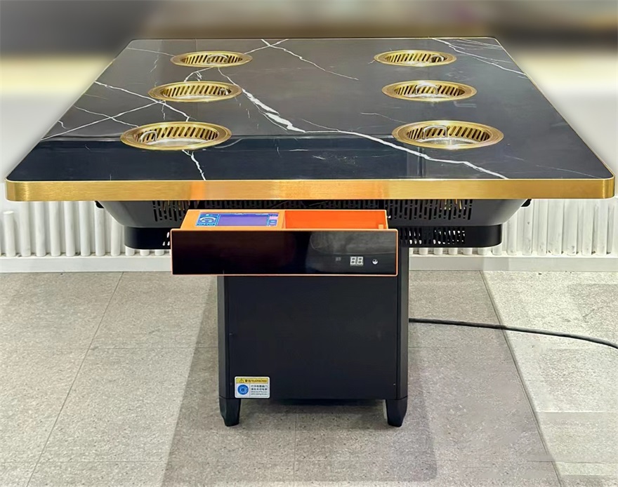 自助餐廳（tīng）商用6人位一人一鍋無煙淨化小火鍋桌