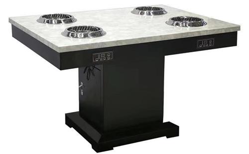 2019新品（pǐn）4人位大理石一人一鍋無煙小火鍋桌子