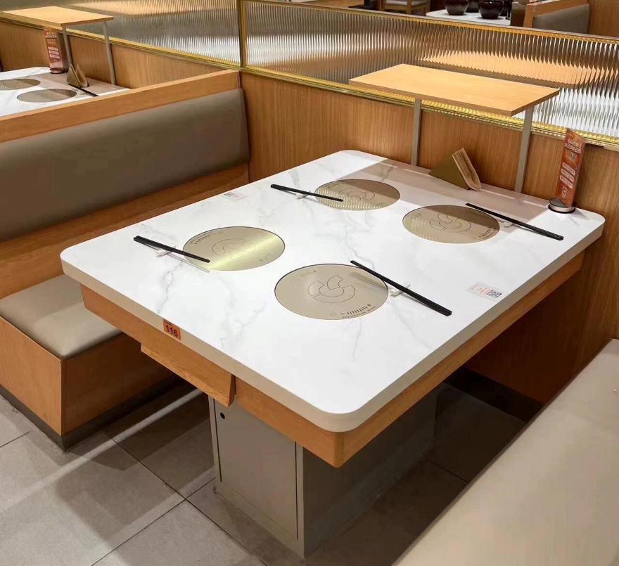 自助火鍋店一人一鍋大(dà)理石小火鍋桌(zhuō)