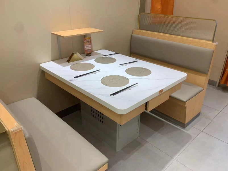 自助火鍋店一人一鍋大理石小火鍋桌