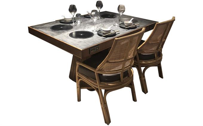 德莊火鍋（guō）店（diàn）單人單鍋大理石（shí）輕奢小（xiǎo）火鍋桌