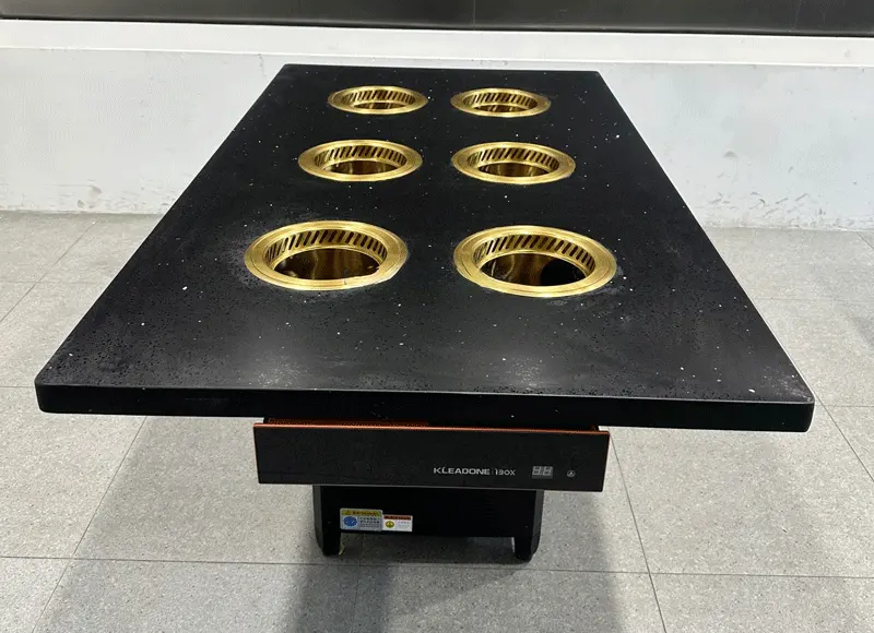 商用智能一人一（yī）鍋（guō）大理石無煙自淨化火鍋桌