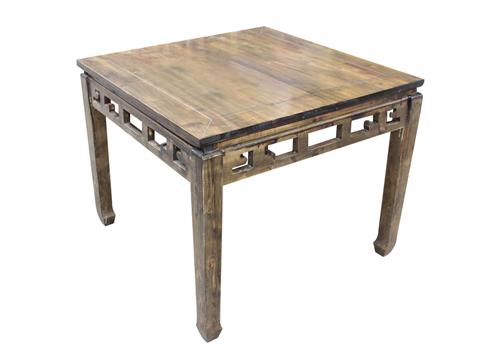 中餐廳仿古雕花實（shí）木長方桌（zhuō） 八仙桌