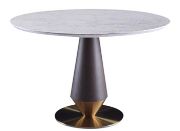 現代時尚中餐廳不鏽鋼大理石圓餐桌
