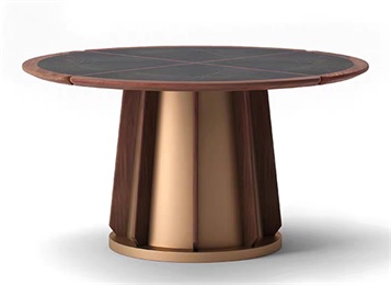 高檔飯店不鏽鋼岩板中餐廳圓（yuán）桌（zhuō）