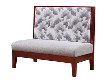 中餐廳古典實木布藝軟包（bāo）卡座