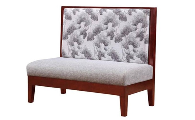 中餐廳古典實木布(bù)藝軟包卡座