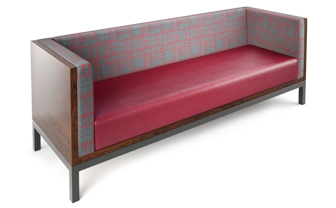 主題餐廳歐式（shì）鐵藝實（shí）木卡座沙發