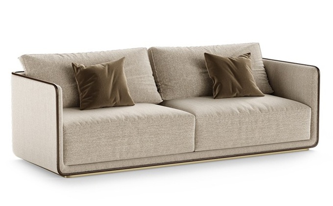 粵菜主題餐廳（tīng）棉麻布藝簡約卡座沙發