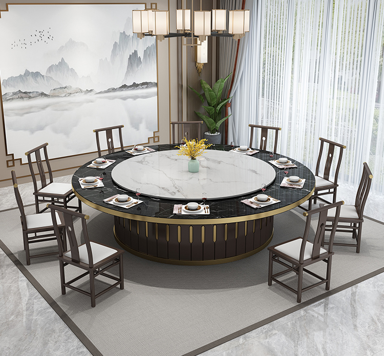 輕奢風16人台電（diàn）動餐桌