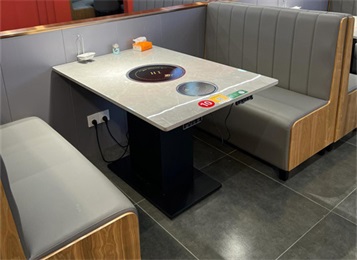 火鍋店岩板火鍋餐桌案例