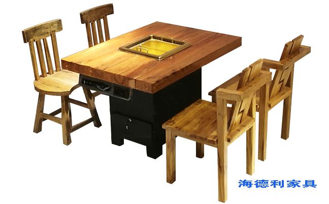 實木串串香火（huǒ）鍋桌