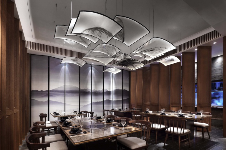 火鍋店餐（cān）廳空間設計效果圖