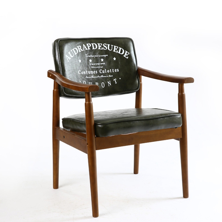 複古軟包咖啡廳簡約布（bù）藝休閑扶手椅