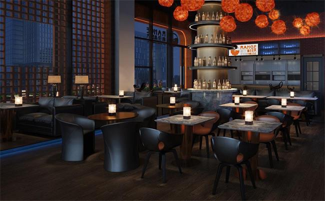 酒吧桌椅擺(bǎi)放效果圖