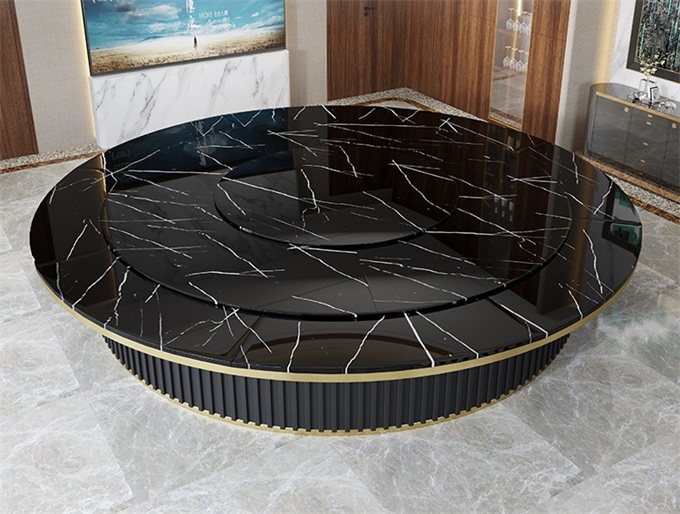 酒店現代大理石二十人位電動大圓（yuán）桌