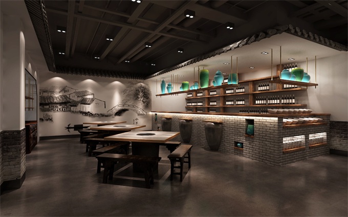 火鍋店中（zhōng）式簡約風格空間裝修設計