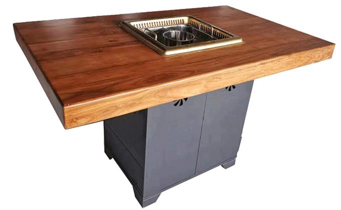 實木無煙淨化火鍋桌