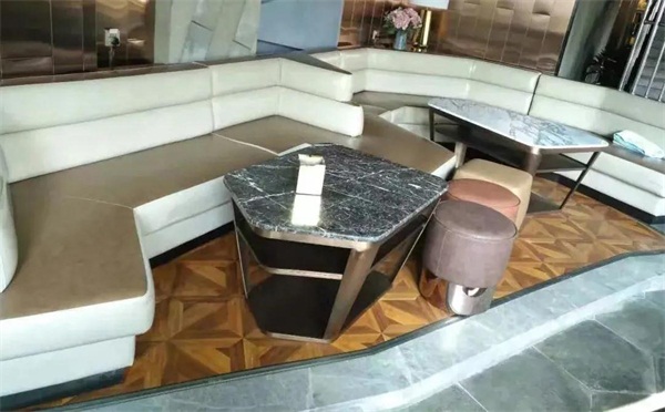 廣州酒吧（ba）現代幾何多變異形大理石不鏽鋼三層酒吧（ba）茶幾