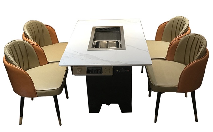 大理石無（wú）煙火鍋烤肉一體桌