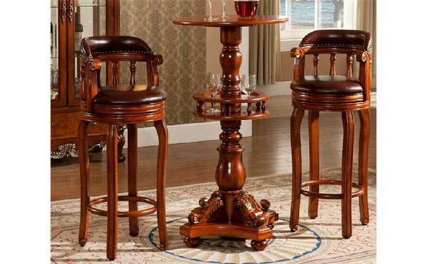 複古木質（zhì）酒吧桌椅家具