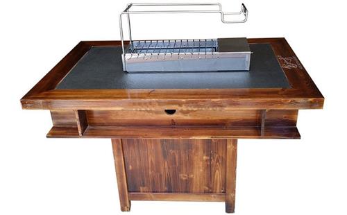 實木自動翻轉燒烤桌（zhuō）